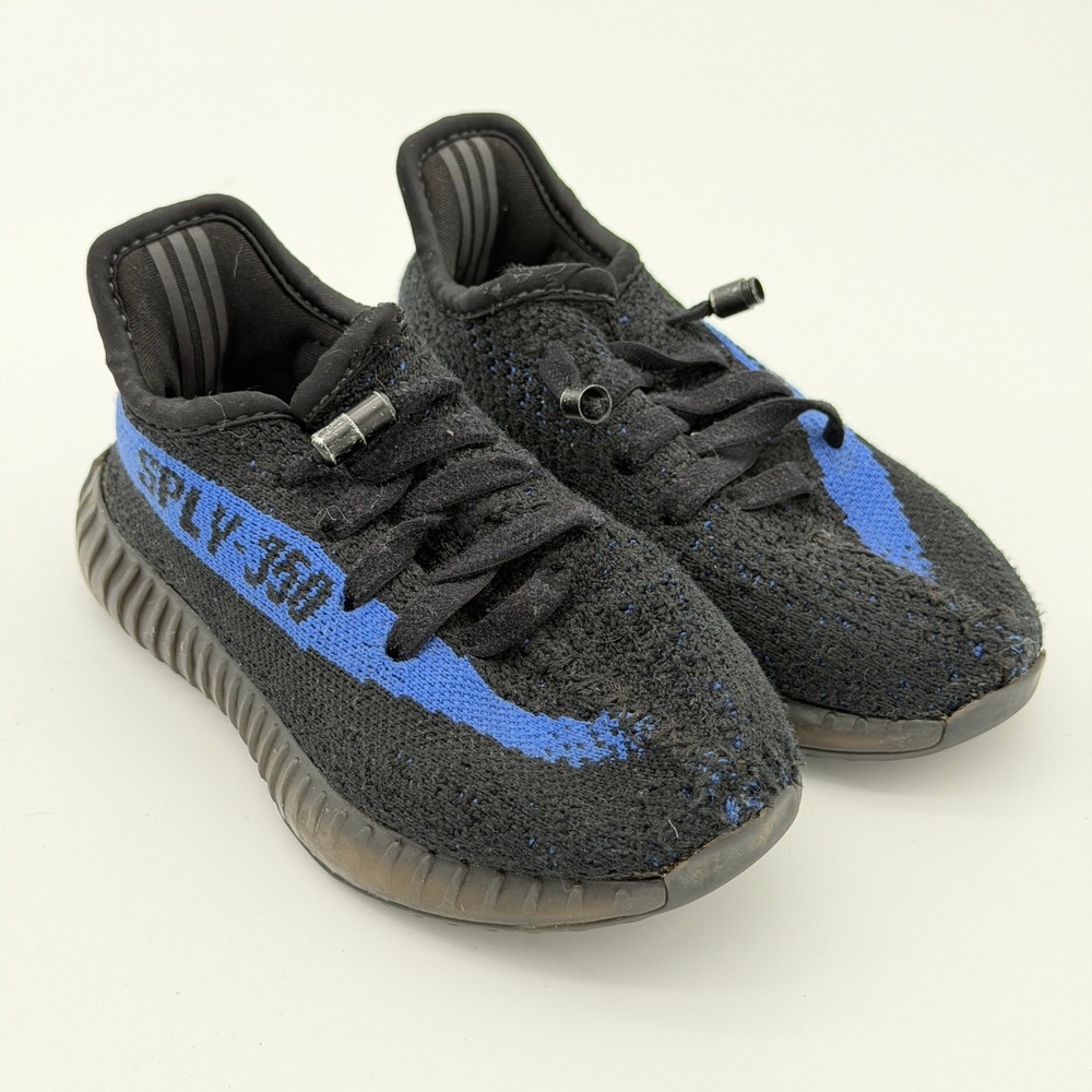 Adidas Yeezy Boost 350 V2 Dazzling Blue Kids Sneakers GY7165 Black Blue 10.5K